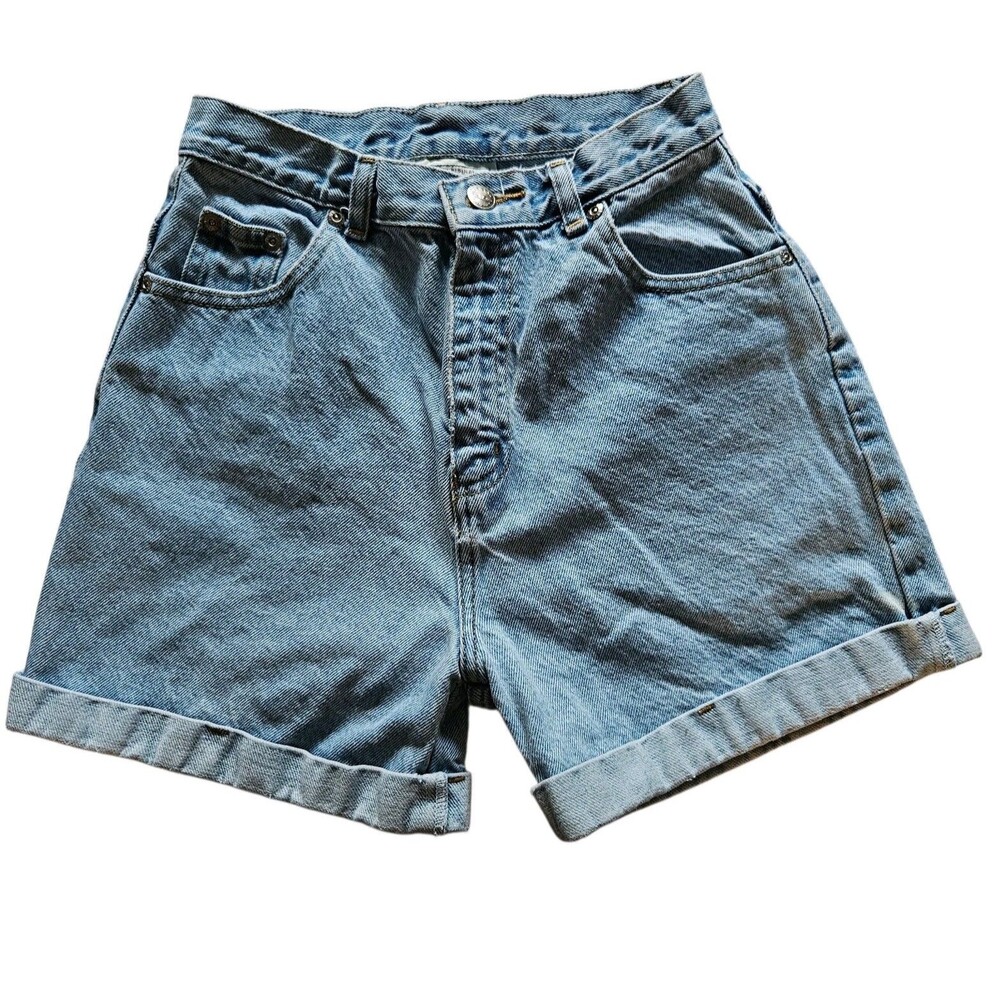 Vintage Arizona Jeans Co Denim Shorts Light Wash Cuffed 24X3 High Waisted Mom